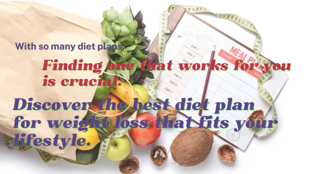 diet plan for weight loss