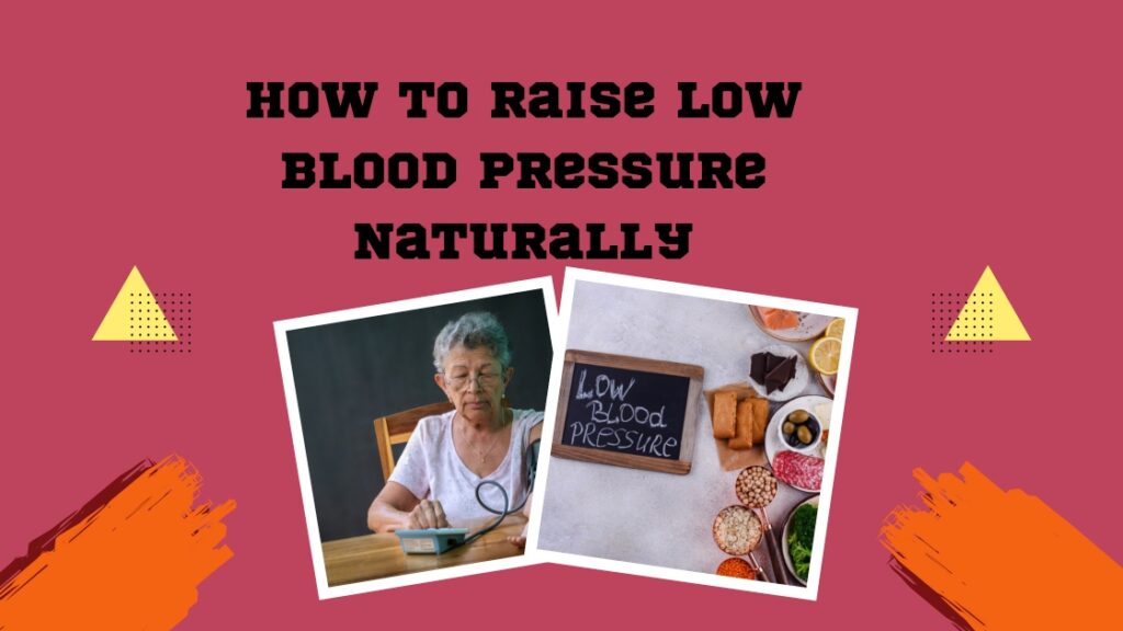 low blood pressure naturally, feeling dizzy