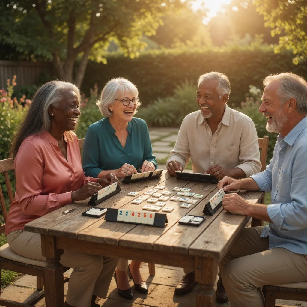 Seniors playing Rummikub