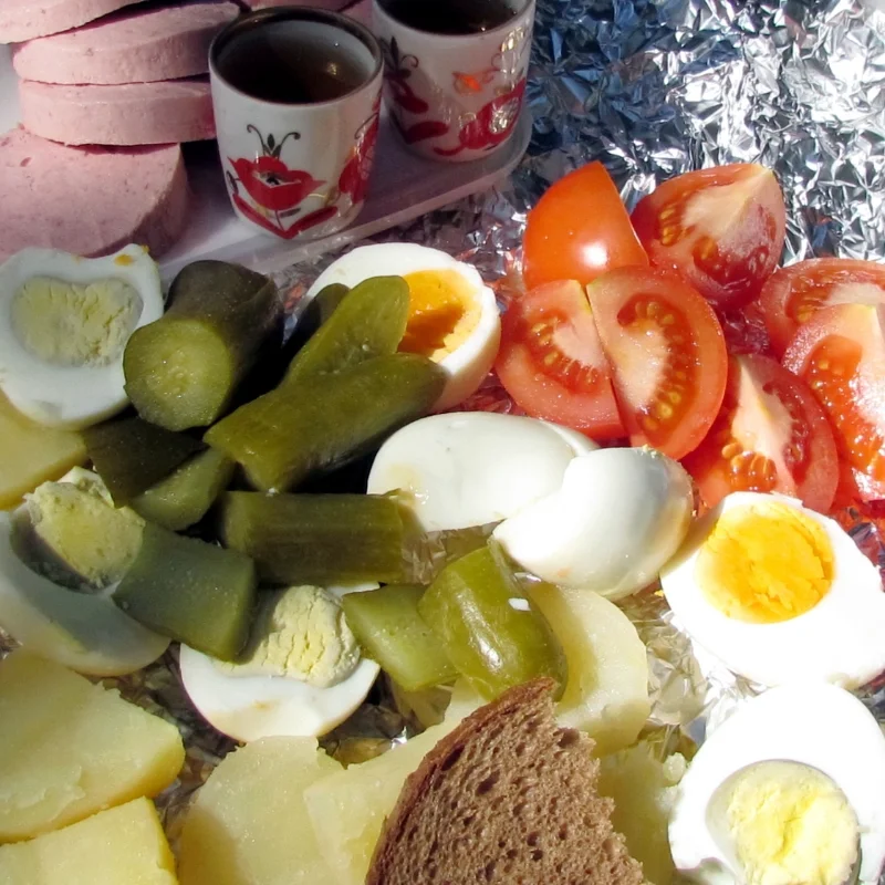 Traditional Israeli breakfast